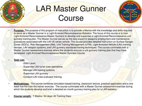 Lar Master Gunner Course Ppt Download