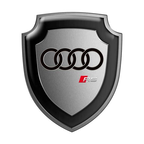 Audi RS Shield Silicone Sticker Metal Effect Black Logo | Domed Emblems ...