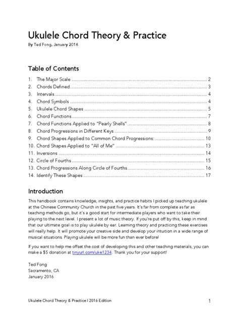 Ukulele Chord Theory 2016 | PDF | Chord (Music) | Scale (Music)