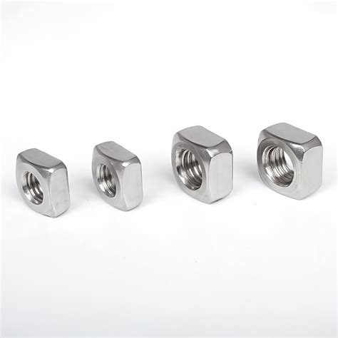 Custom Standard A Threaded Machine Nuts Stainless Steel Square Nuts