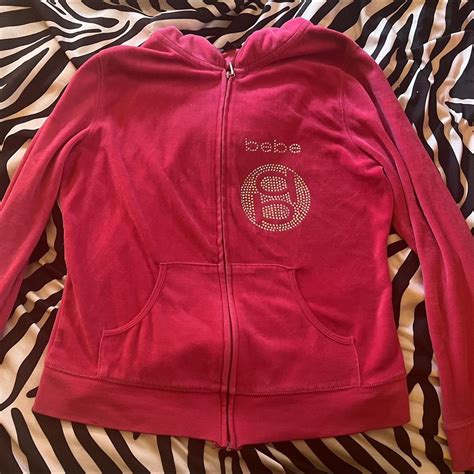 Repop Hot Pink Rhinestone Bebe Zip Rlly Similar Depop