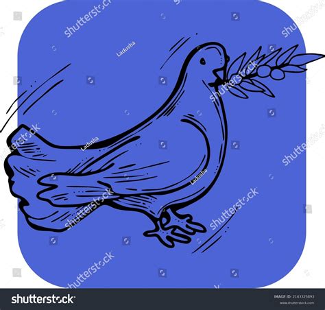 Dove Peace Flying Green Olive Branch Stock Vector Royalty Free