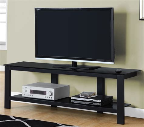 Black Tempered Glass 60 Tv Stand From Monarch Coleman Furniture