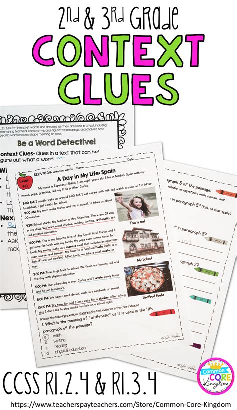 Context Clues Reading Lesson Third Grade