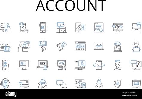 Account Line Icons Collection Balance Sheet Financial Statement