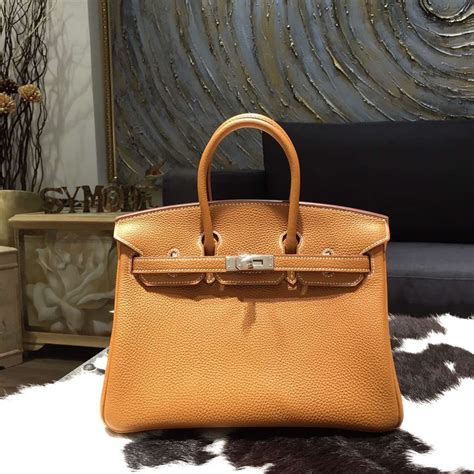 Hermes Birkin 25cm Togo Calfskin Bag Handstitched Gold Hardware Gold