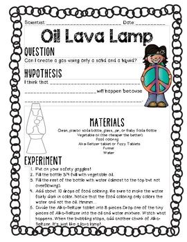 Oil Lava Lamp Experiment by The Rainforest Room | TpT