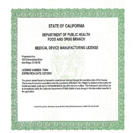 Laboratory Licenses And Certificates Phamatech Inc