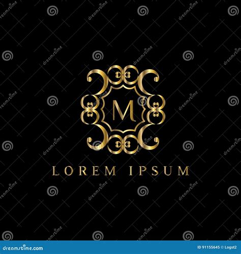 Letra Luxuosa M Logo Vector O Sinal Do Molde Do Logotipo S Mbolo