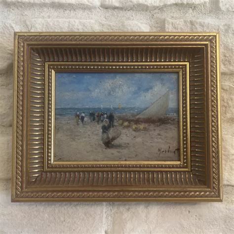 TABLEAU ANCIEN ENCADRÉ Peinture Huile Sur Panneau Bois Signé EUR 149 00