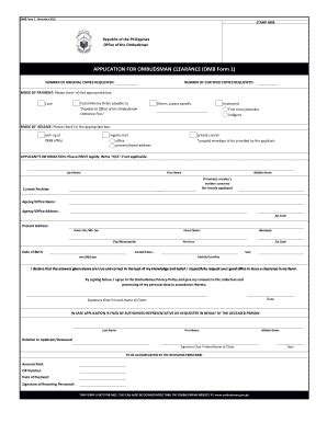 Fillable Online Ombudsman Clearance Form Fill Online Printable