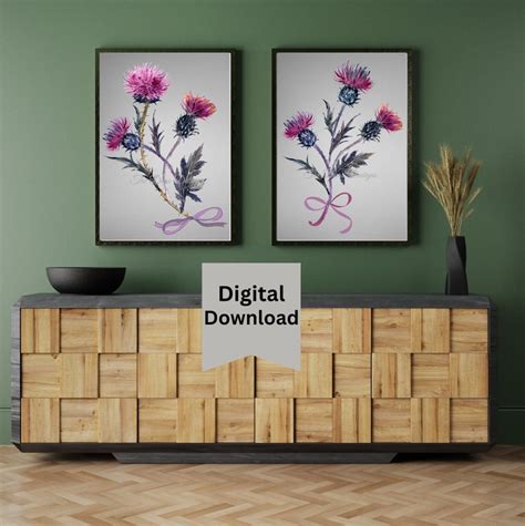 Scottish Thistle Print Scottish Gifts Scottish Wall Art Thistle Art