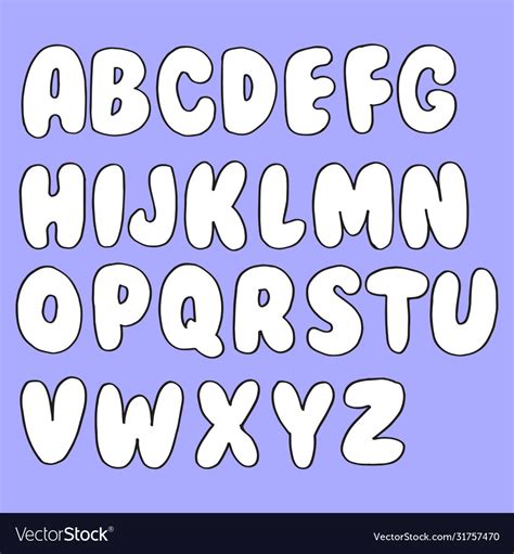 Hand Drawn Doodle Font Set Sketch Alphabet Vector Image