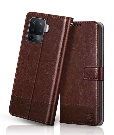 Flipped Vegan Leather Oppo F19 Pro Flip Case Cover