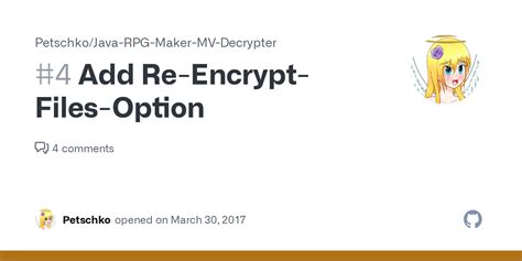 Add Re Encrypt Files Option Issue 4 Petschko Java RPG Maker MV