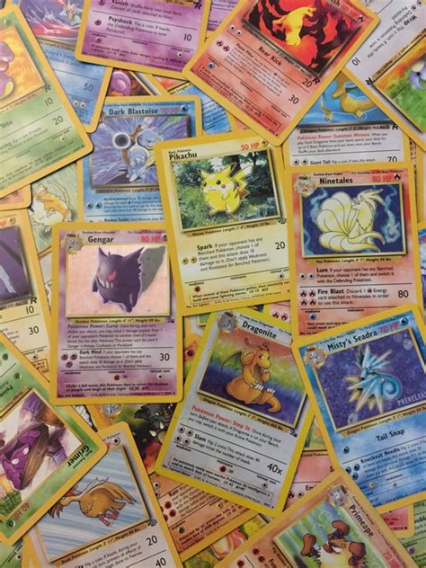 Vintage 10 Pokemon Card Lot Includes Cards From Base Set To