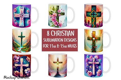 Christian Mug Sublimation Bundle Cross Mug Wrap 2573882