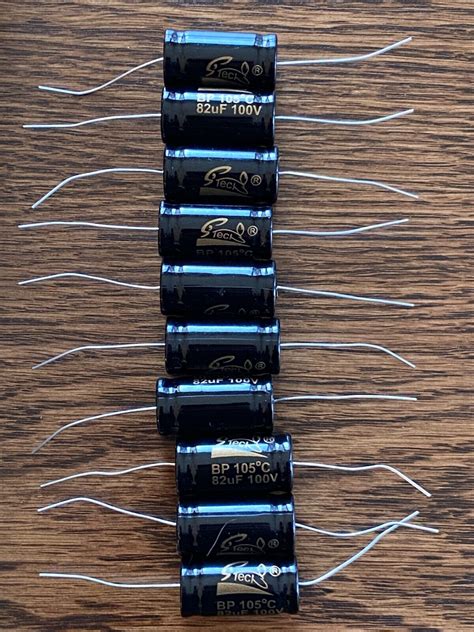 10 New Supertech 82 Uf 100v BIPOLAR Axial Capacitors Guitar Tube