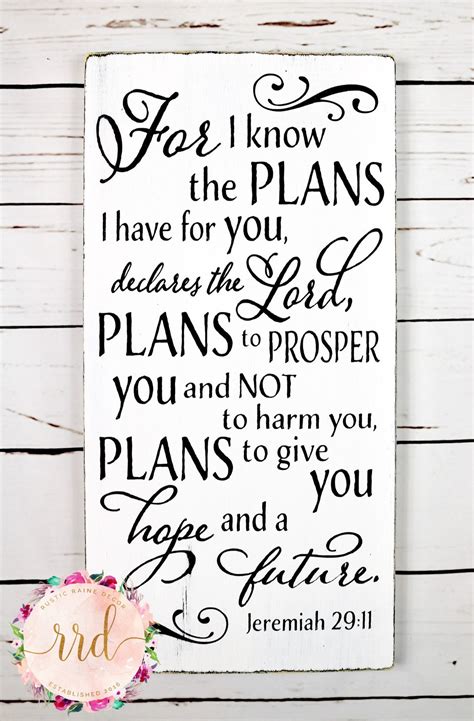 For I Know The Plans I Have For You Declares The Lord Jeremiah Etsy