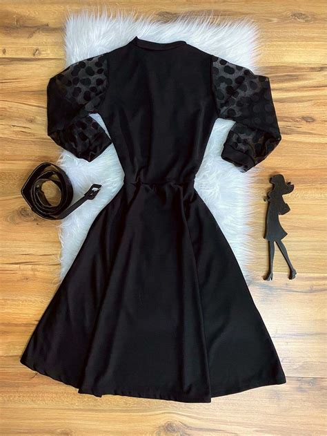 Vestido Mirian Sb Preto Na Saia Bella Compre Vestido Mirian