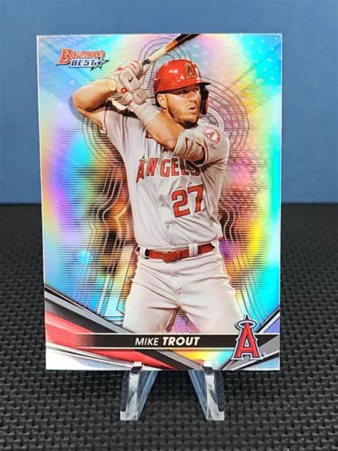 2022 BOWMAN S BEST 14 réfracteur Mike Trout Los Angeles Angels EUR 3