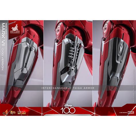 Marvel Disney 100 Iron Man Mark VII Version D100 Figurine Échelle 1 6 Hot Toys MMS696 D54