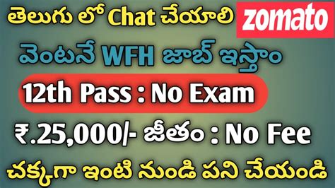 Chat Th Pass Zomato Work From Home Jobs Latest