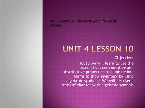 Unit 4 Lesson 10 Ppt