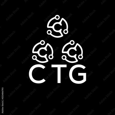 ctg letter logo ctg  black background vector image ctg monogram