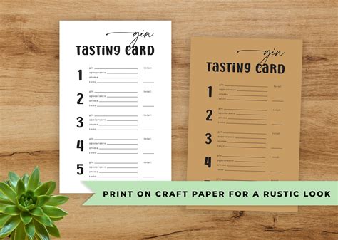 Gin Tasting Party Kit Rustic Gin Tasting Cards and Sign Gin - Etsy