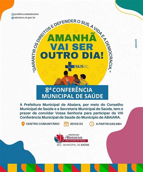 Convite Para 8ª Conferência Municipal De Saúde Abaiara Governo Municipal