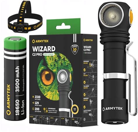 ARMYTEK LATARKA WIZARD CZOŁÓWKA CZOŁOWA C2 PRO v4 Warm USB 3500 2330lm