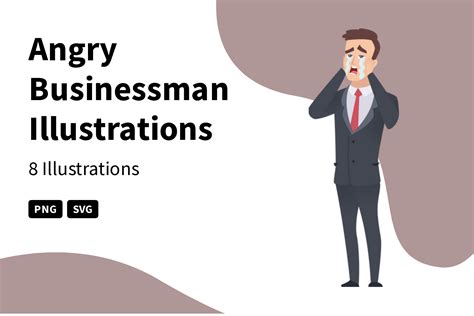 Premium Angry Businessman Illustration pack from Business Illustrations