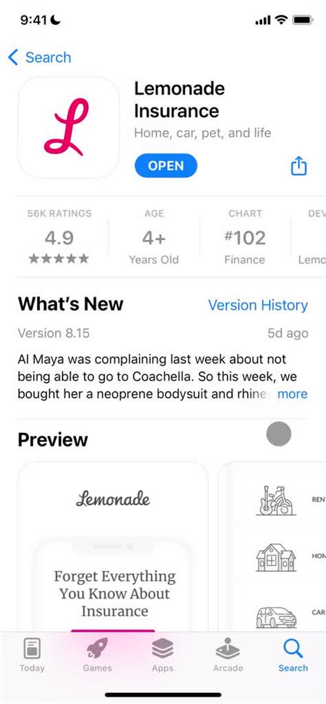 Lemonade App Store Listing Screenshot