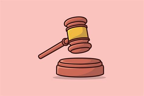 Wooden Judge Gavel And Soundboard Vector Illustration Justice Hammer