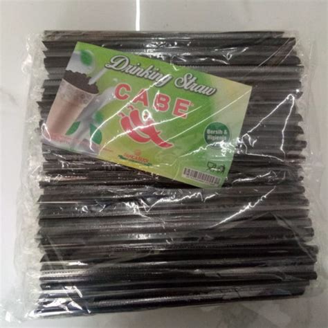 Jual Sedotan Plastik Steril Runcing Hitam Cabe Mm X Cm Higienis