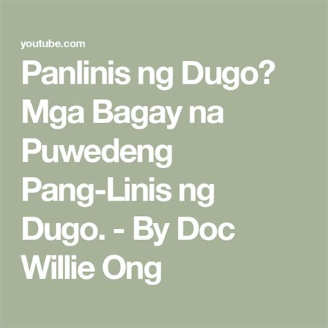 Panlinis Ng Dugo Mga Bagay Na Puwedeng Pang Linis Ng Dugo By Doc