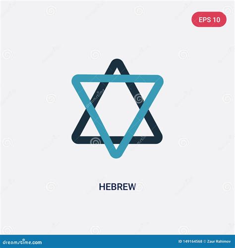 Two Color Hebrew Vector Icon from Religion-2 Concept. Isolated Blue ...