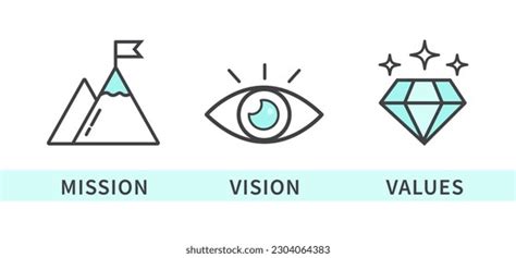 Mission Vision Values Icon Organization Mission Stock Vector (Royalty ...