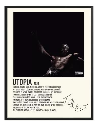 Poster Travis Scott Album Music Tracklist Utopia 45x30 Cuotas sin interés