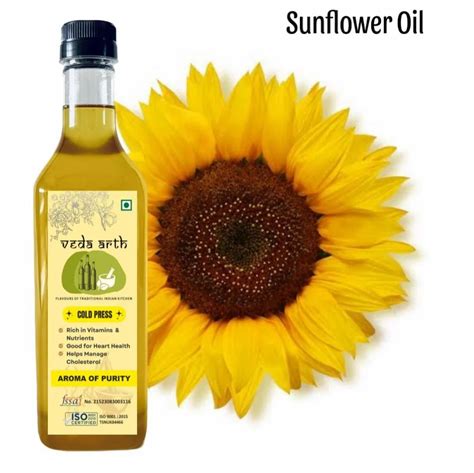 1L Veda Arth Cold Pressed Sunflower Oil At Rs 300 Bottle Wood Pressed