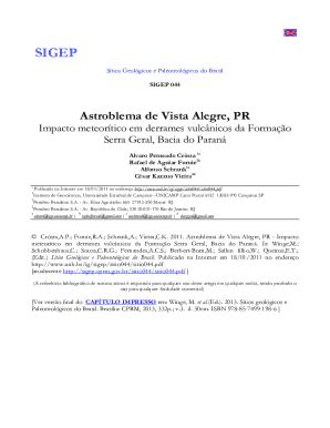 Fillable Online Sigep Cprm Gov Astroblema De Vista Alegre Pr Sigep