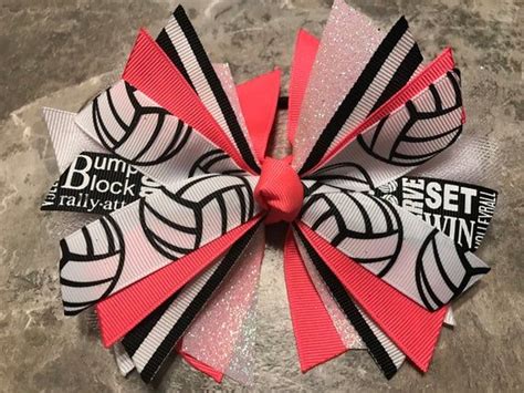 Softball Bows Pink Volleyball Neon Volleyball Hair Softball