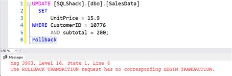 How To Rollback Using Explicit Sql Server Transactions