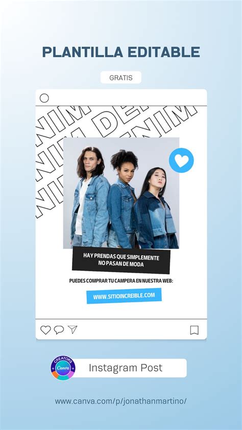 Plantilla Gratis Y Editable En Canva Para Moda Azul Y Blanco