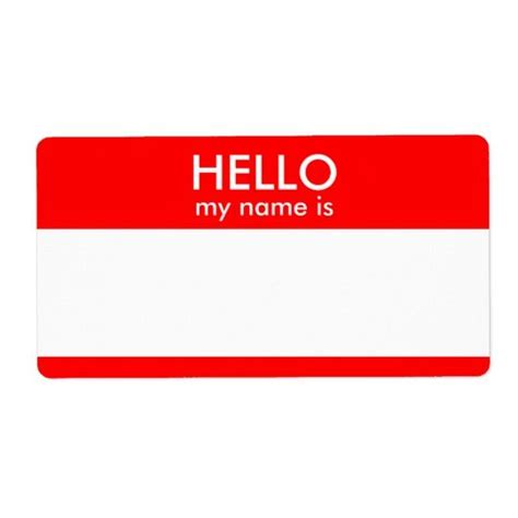 HELLO my name is Label | Zazzle