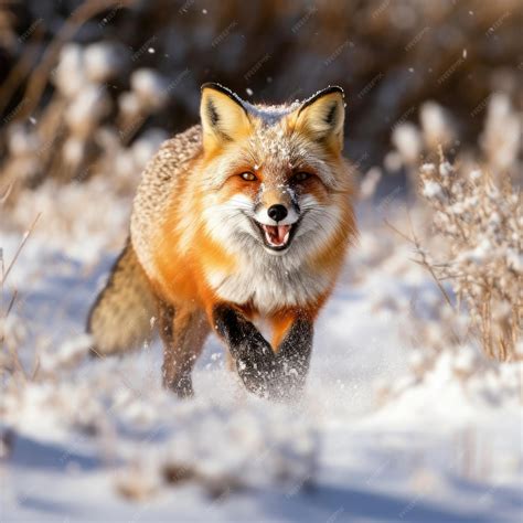 Premium Photo | Fox Hunting in the Snow