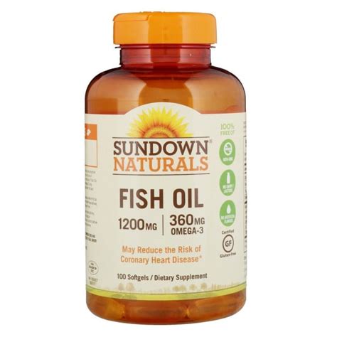 Sundown Naturals Extra Strength Fish Oil 1200 Mg 100 Softgels