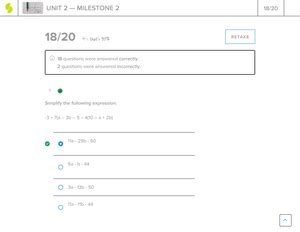 College Algebra Milestone Unit Unit Milestone Score