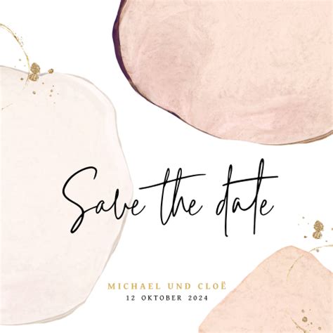 Save The Date Karte Mit Pinken Aquarellfl Chen